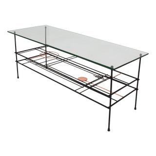 Coffee Table with Triple Support in Metal by Ferrabini For Sale