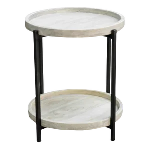 Zuri Wood & Iron Side Table