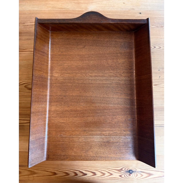Rare Vintage 1950’s Florence Knoll Architectural Letter Tray of Molded Walnut Plywood For Sale - Image 9 of 12