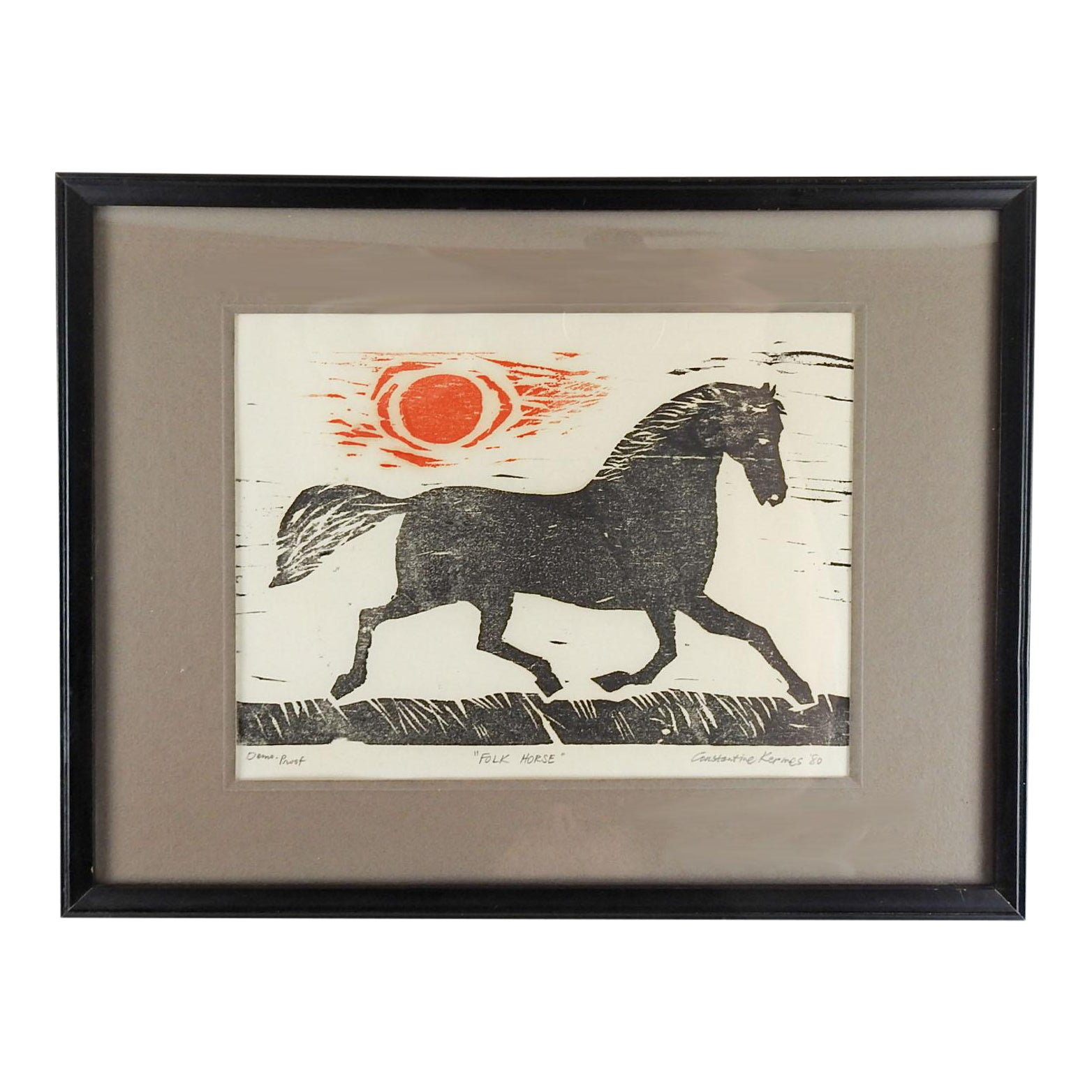 1980s Folk Horse by Constantine Kermes Chairish