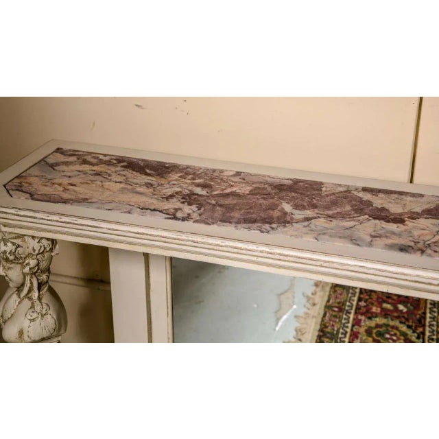 Figurative Marble-Top Painted Pier Console Tables - a Pair For Sale - Image 3 of 10