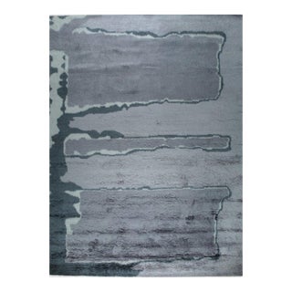 8x10 Maya Classic Purple and Gray Geometric Modern Hand Knotted Wool Carpet Rug For Sale