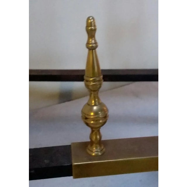 Antique American Brass Andirons - A Pair For Sale - Image 4 of 4