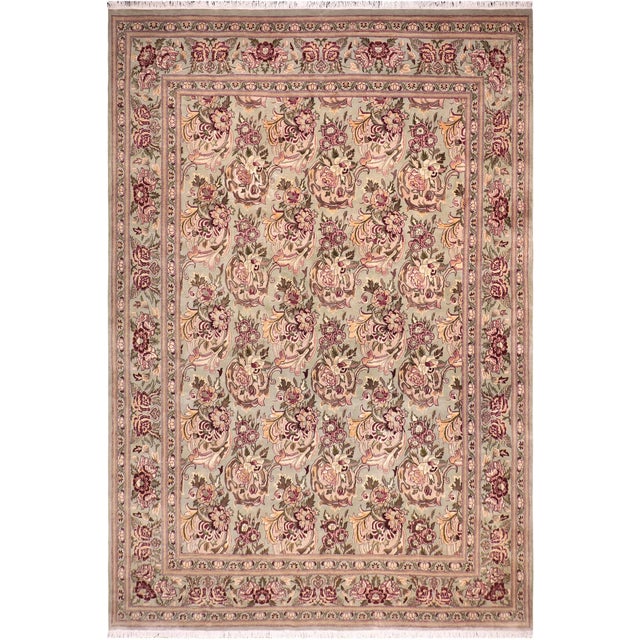 Gray Art Nouveau William Morris Basarabian Wool Rug 8.11 X 11.10 For Sale - Image 8 of 10