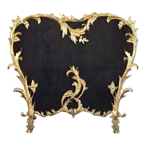 Antique French Rococo Louis XV Style Ormolu Fireplace Screen