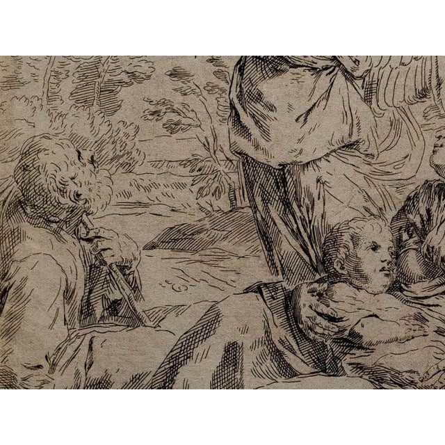 Simone Cantarini, The Arrival of the Angel, Etching, 17th Century For Sale - Image 4 of 5