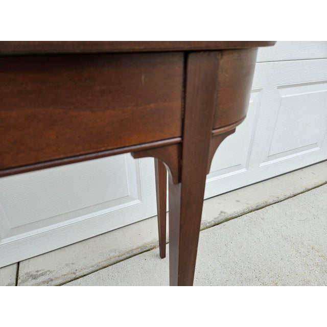 Georgian Square Mahogany Flip Top Console Game Table For Sale - Image 14 of 16