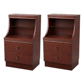 Vintage Mahogany and Formica Bedside Cabinets, Set of 2 For Sale