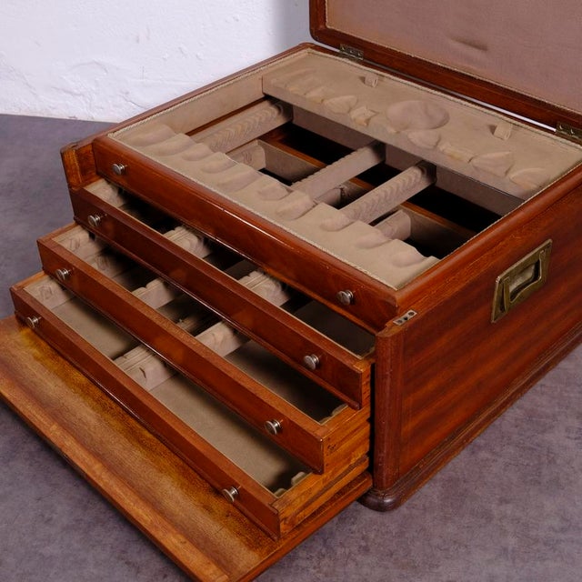 Wood Antique Art Deco Wooden Cutlery Chest, 1920s For Sale - Image 7 of 18
