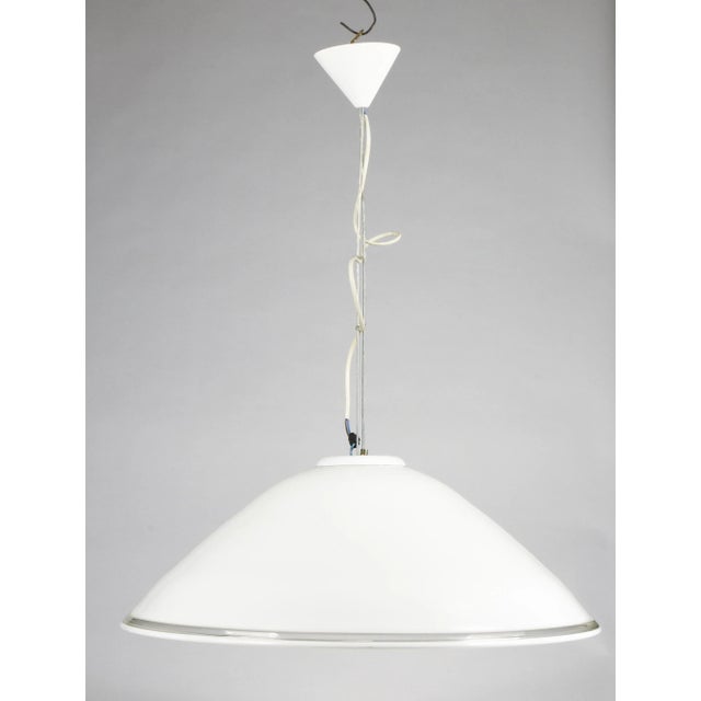 White Ceiling Lamp in White Milk Glass, 1990s For Sale - Image 8 of 9