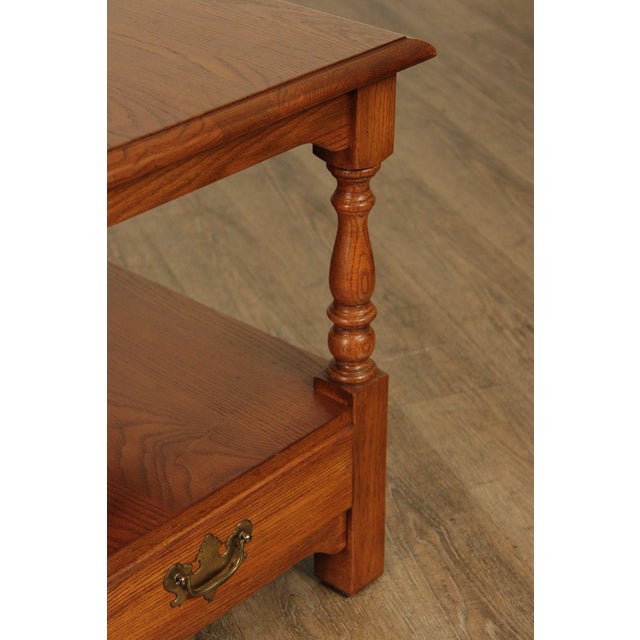 Pennsylvania House Solid Oak Two Tier End Table With Drawer For Sale - Image 12 of 18