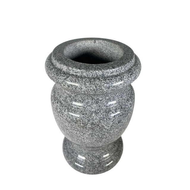 Gray and White Speckled Granite Urn on a Bronze Dore Louis XV Style Base For Sale - Image 4 of 10