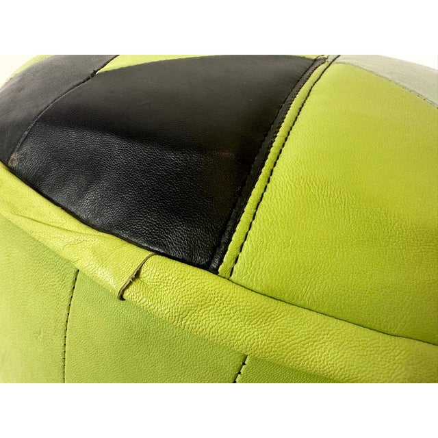 Animal Skin Hand-Crafted Morocco Leather Ottoman, 1980s For Sale - Image 7 of 10