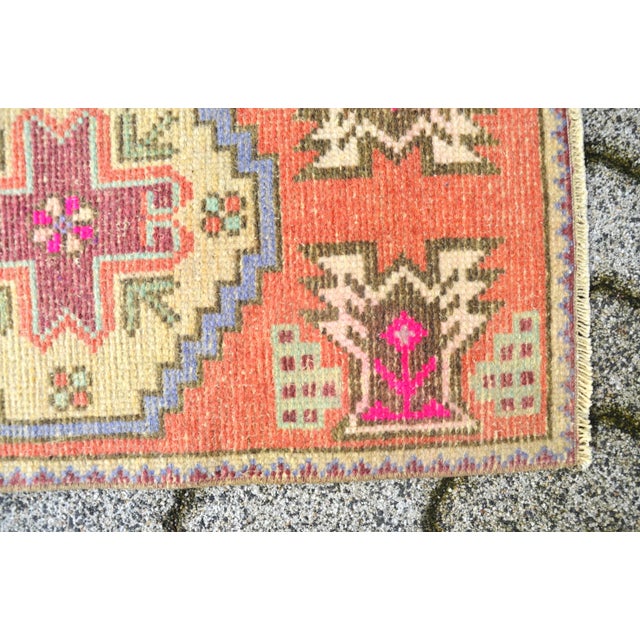 Vintage Multicolour Door Mat Rug For Sale - Image 4 of 6