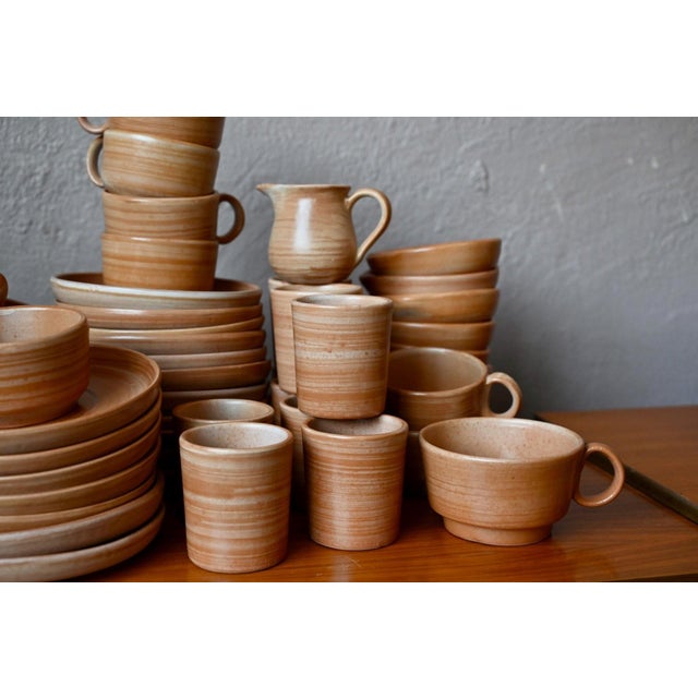 1970s Ceramic Dinner Service with Glazed Terracotta by Jean Austruy, 1960s For Sale - Image 5 of 17