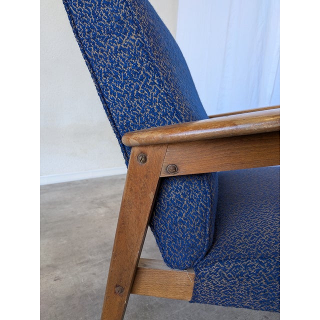 Mid-Century Modern Royal Blue Lounge Chair, 1970s For Sale - Image 14 of 18