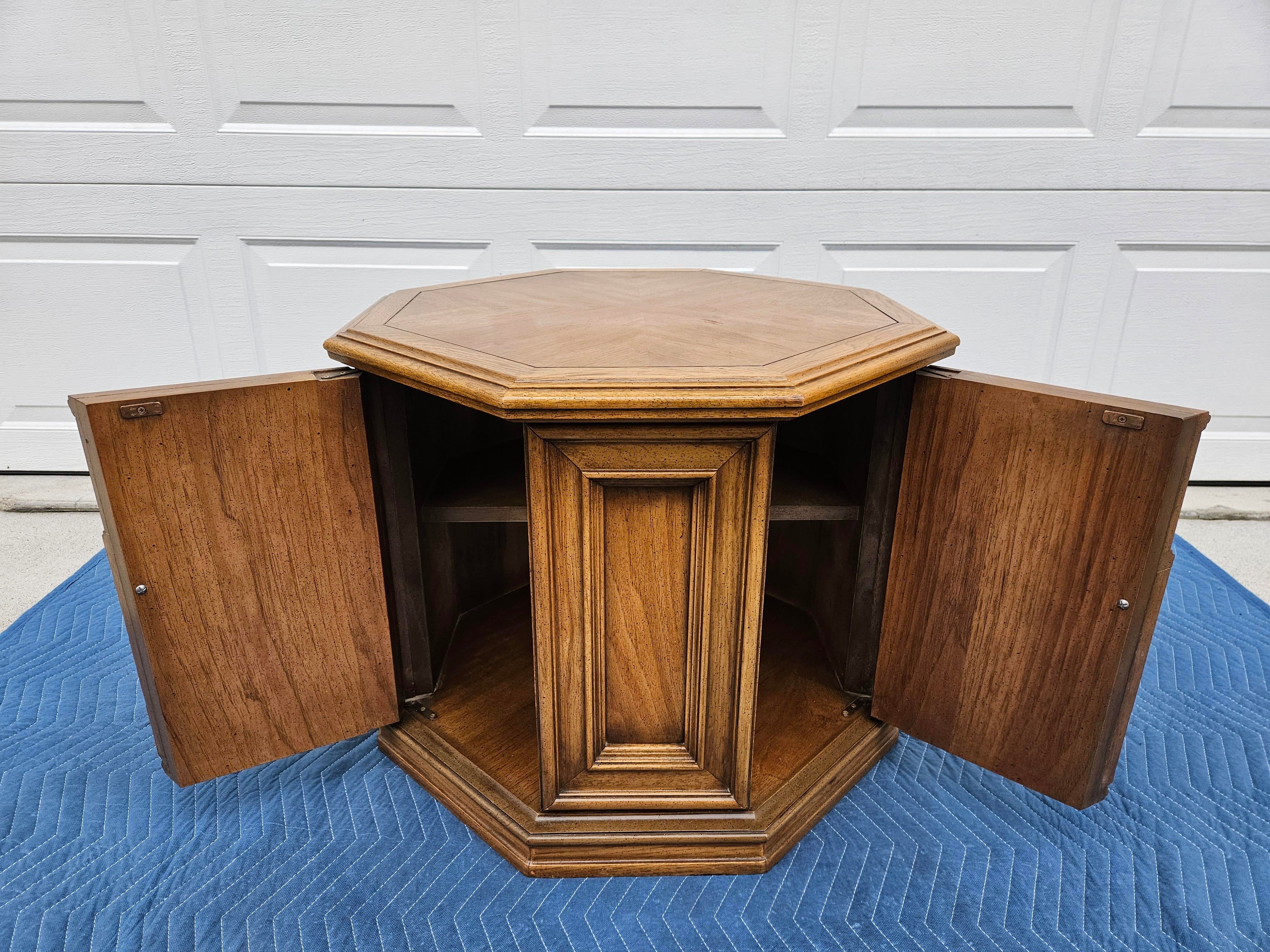 Octagon Side Table Storage Cabinet | Chairish