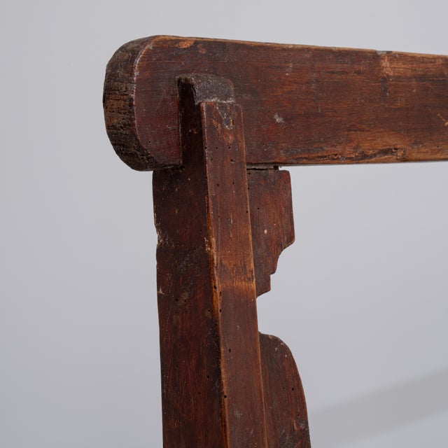 20th Century Italian Wooden Bench with Upholstered Seat For Sale In Greensboro - Image 6 of 13