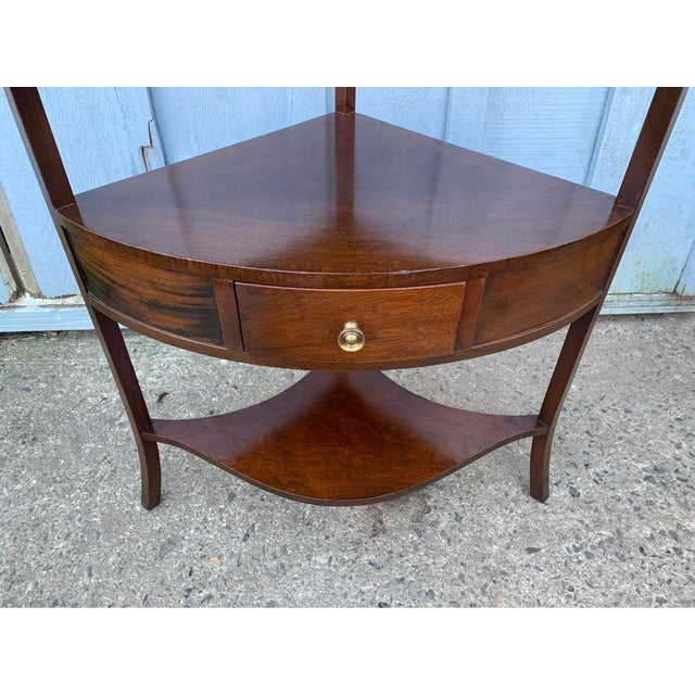 American Fallon and Hellen George III Quality Mahogany Bow Fronted Corner Side Table For Sale - Image 3 of 10