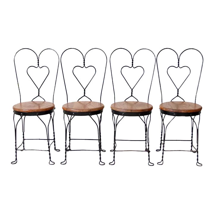 Antique Ice Cream Parlor Chairs Set of 4 Chairish