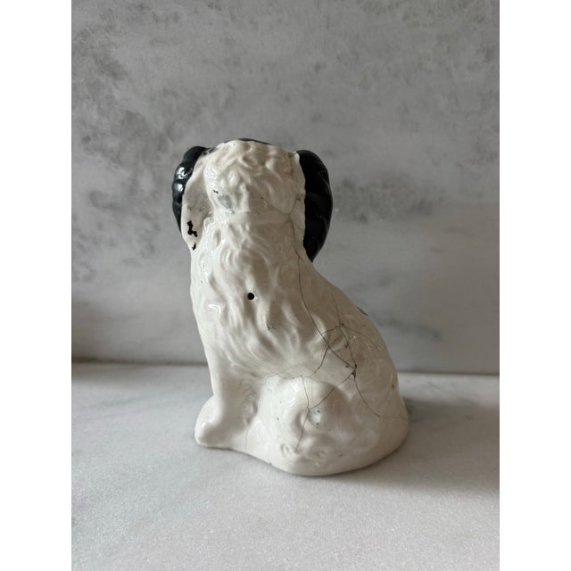 Early 19th Century Antique Staffordshire Style Ceramic Spaniel Figurine For Sale - Image 5 of 12