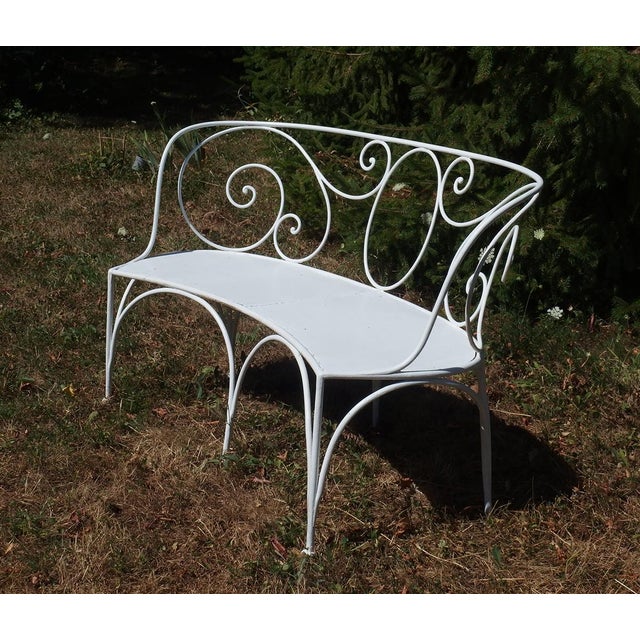 Wrought Iron Garden Bench, 1920s For Sale - Image 4 of 13