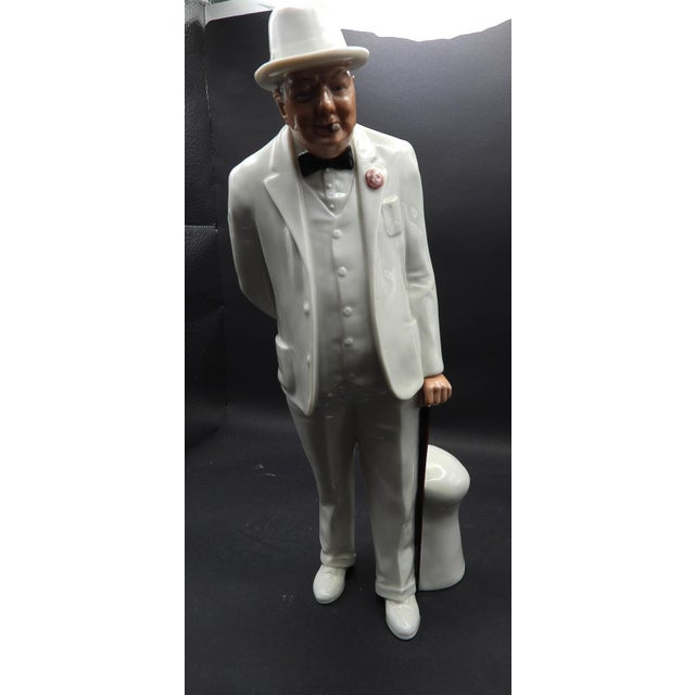English Sir Winston Churchill British Prime Minister Royal Doulton Figurine 1984 H. N. 3057 For Sale - Image 3 of 8