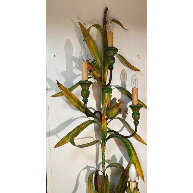 Green Large Painted Wall Lamp For Sale - Image 8 of 12