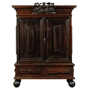 Swedish Late 17th Century Period Baroque Cabinet of Ebonized Rosewood