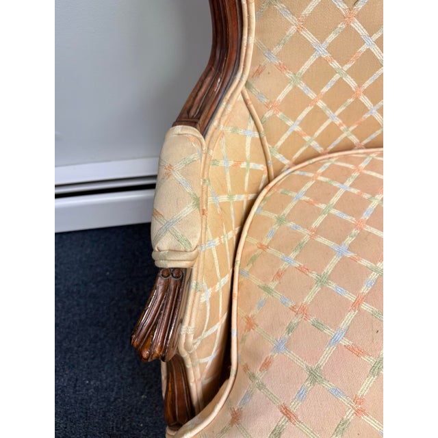 Late 20th Century Upholstered French Bergere Chair For Sale - Image 10 of 12