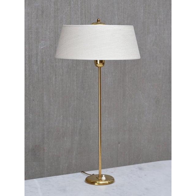 Tall Brass Table Lamps by Harald Notini for Böhlmarks, Sweden, 1950s, Set of 2 For Sale - Image 6 of 13