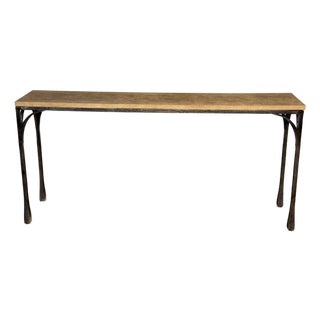 Century Furniture Industrial/Transitional Metal and Wood Console Table For Sale