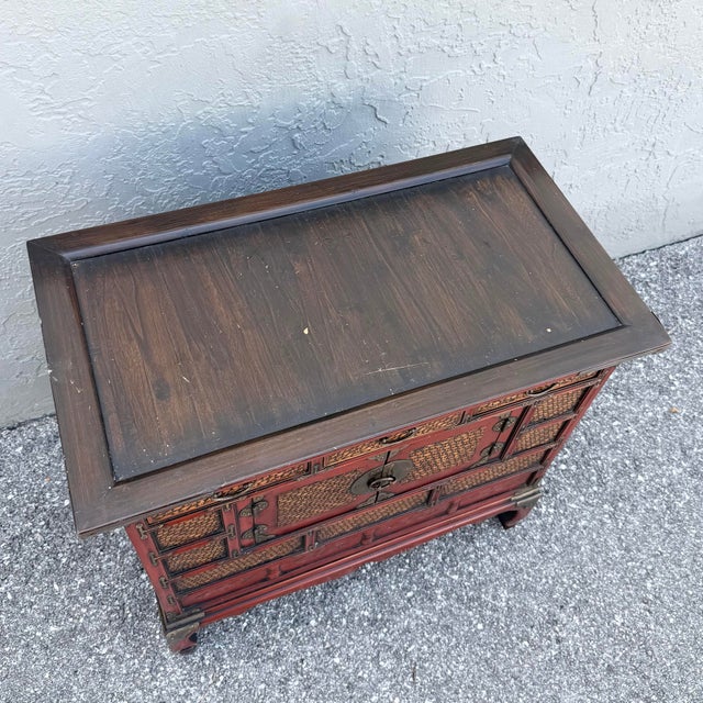 Chinese Vintage Chinese Tansu Style Wooden Cabinet For Sale - Image 3 of 6