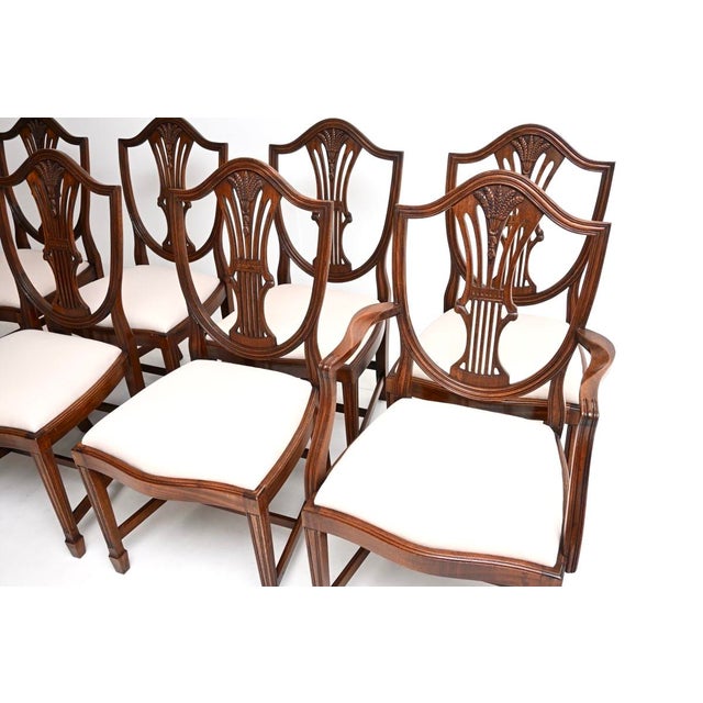 Vintage Shield Back Dining Chairs, 1930, Set of 8 For Sale - Image 3 of 12