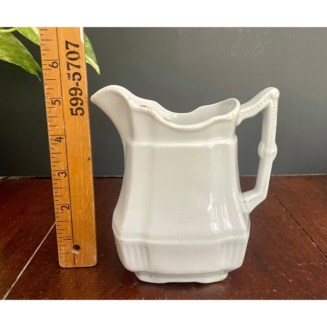 Ceramic Antique Ironstone Creamer H Alcock & Co England Small Pitcher For Sale - Image 7 of 7
