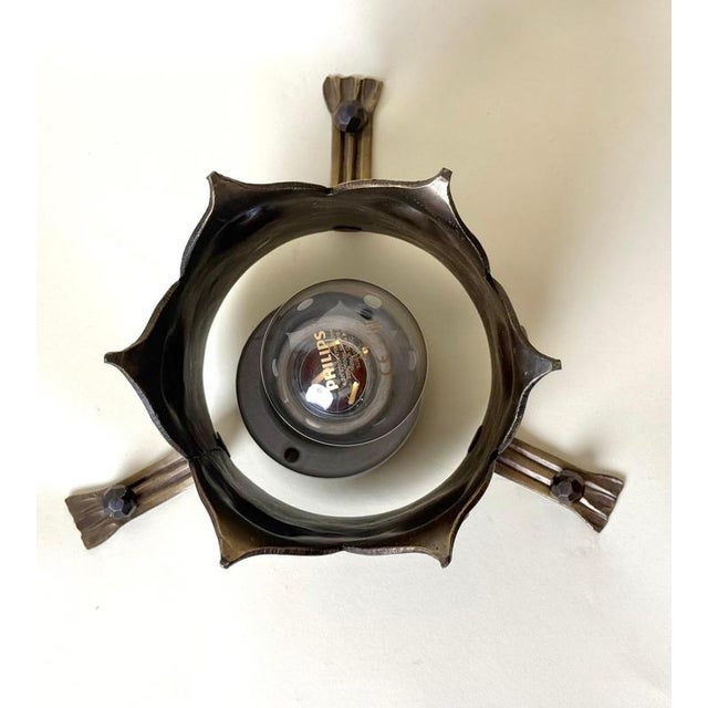 Hand-Hammered Brass Ceiling Light, 1960s For Sale - Image 18 of 18