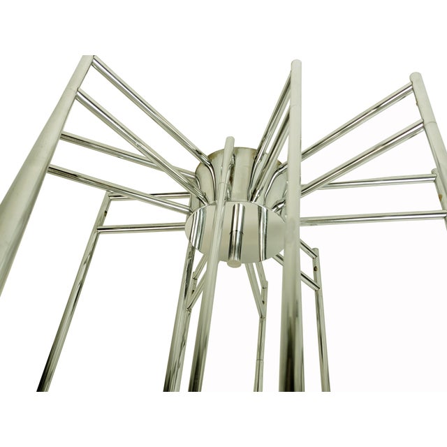 Large Tromba 12-Light Chandelier in Chrome-Plated Metal by Goffredo Reggiani, 1970s For Sale - Image 9 of 15