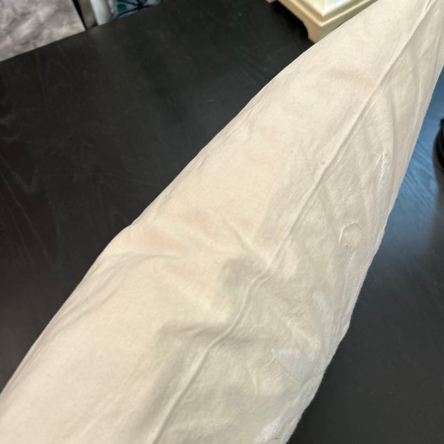 Cream Hand Made and Hand Embroidered Cream on Cream Pillow With New Insert For Sale - Image 8 of 9