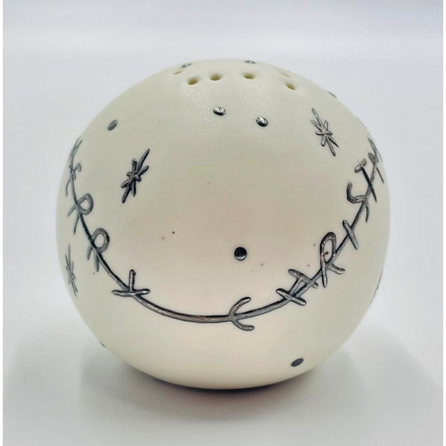 1980s Emilia Castillo Pure Silver & Porcelain Salt & Pepper Shakers, Mexican Modernism For Sale - Image 11 of 18