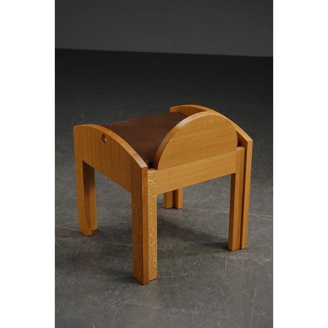 Brown Wooden Architectural Stool, 1970s For Sale - Image 8 of 18