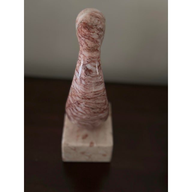 Pink Marble Decorative Sculpture With Mother & Baby Spiral Design For Sale In New York - Image 6 of 10
