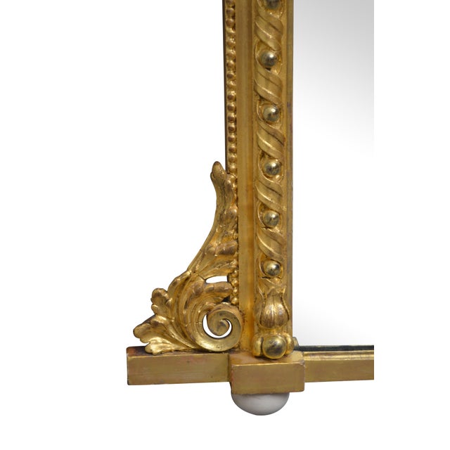Gold Victorian Giltwood Wall Mirror with Carved Frame, England, 1850 For Sale - Image 8 of 12