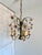 Italian Pink Glass Floral Chandelier with Gilt Tole Leaves from Banci Firenze, 1970s For Sale - Image 4 of 16