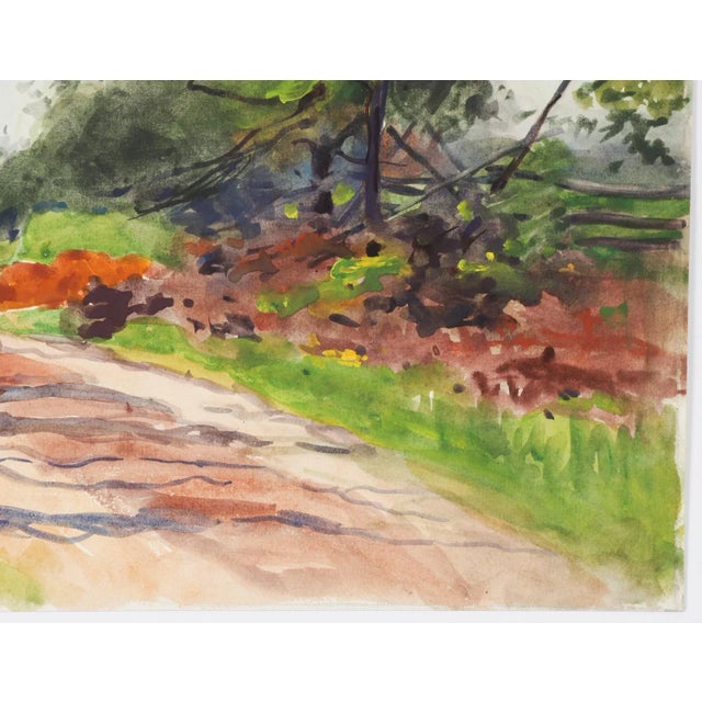 Farmhouse 1922 New England Landscape Watercolor Painting by Egbert Cadmus For Sale - Image 3 of 7