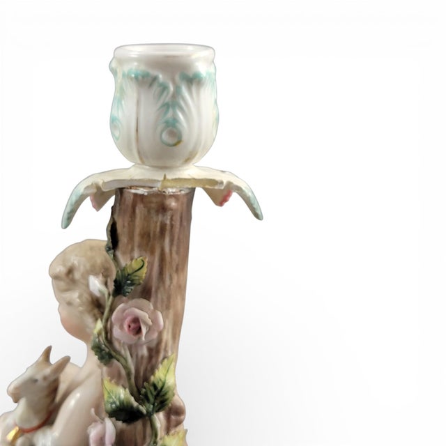 Large Figural Porcelain Candlesticks, Germany, 1890, Set of 2 For Sale - Image 12 of 14