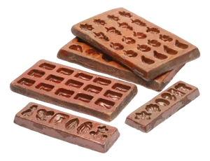 Ceramic Chocolate Forms, 1850s, Set of 5