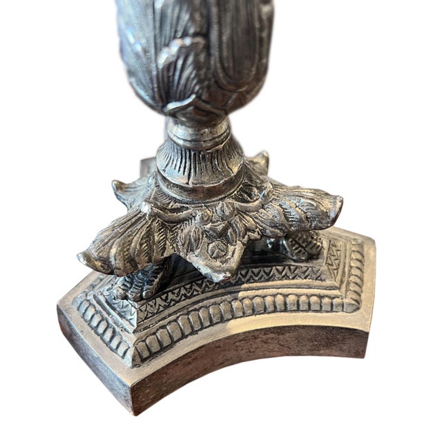 Silver-Plated Candlesticks, 1970s, Set of 2 For Sale - Image 6 of 6