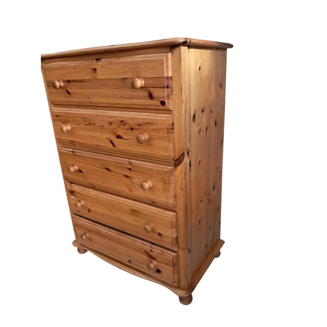 Vintage Pine Tallboy Chest of 5 Drawers, 1980s For Sale - Image 16 of 16