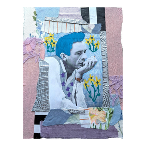 Johnny Cash Contemporary Mixed Media Collage