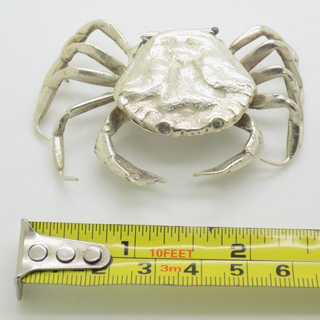Large Vintage Italian Handmade Silver Crab-Shaped Box, 1950s For Sale - Image 12 of 13